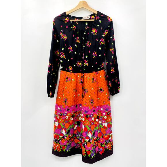 Vintage Neiman Marcus Quilted Midi Dress - Picture 1 of 4